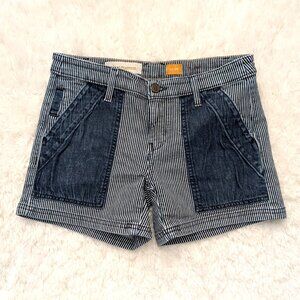 Like New Anthropologie Pilcro and the letterpress Railroad Striped Denim Shorts